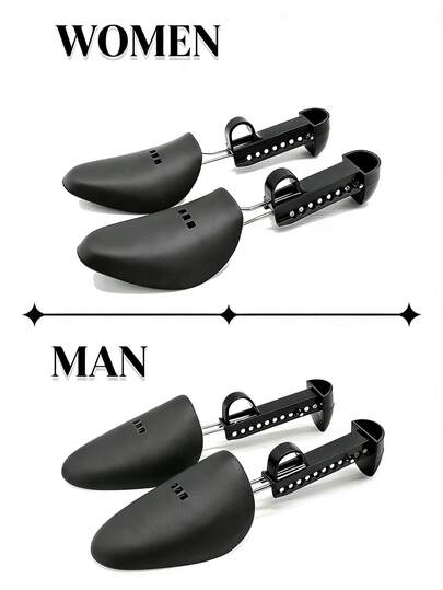 2pcs Adjustable Black Plastic Shoe Stretchers, Leather Shoe Trees, Sports Shoe Shapers, Shoe Stretchers, Shoe Covers - Unisex, Accessories For Sneakers, Casual Shoes,White Shoes Women Men Shoes