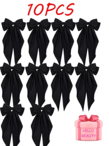 1/5/10/20 件套大蝴蝶结发夹，女士发饰，黑色，可爱优雅，时尚发夹，适合日常活动和派对。1 件红色秋冬主题发饰，适合日常活动、派对，也可作为圣诞礼物。1 件可爱优雅的女士发饰。情人节发饰。 - 黑色 - 查看 11