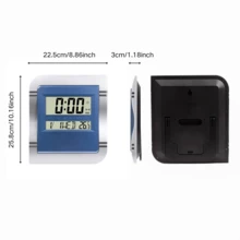 Reloj digital, reloj multifuncional, reloj digital de pared, reloj digital de mesa. Ideal para decorar la sala de estar, con funciones de temperatura/horario de verano/atenuación automática/humedad/alarma: formato de 12/24 horas, funcionamiento silencioso, apto para todos los usuarios, funciona con pilas. Perfecto como regalo de cumpleaños, regalo de graduación, decoración de pared para el dormitorio, decoración para la residencia de estudiantes, regalo de vuelta al cole, decoración para la escuela, regalo sorpresa, decoración para el hogar, accesorio de estudio y mucho más. - Negro - Ver 6