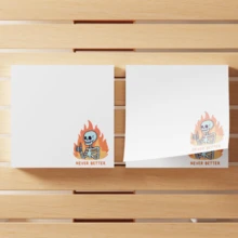 4张/包 “我很好”骷髅便签本 | 讽刺表情包图案 & 办公室幽默便签 | 送给同事的搞笑礼物，适合交换礼物和万圣节 | 3x3黑色幽默办公用品 - C - 查看 9