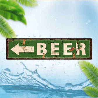 1pc Vintage Beer Sign, Arrow Bar Sign, Rustic Metal Tin Sign 4x16 Inches/10x40 Cm, For Retro Decor Wall Art, Wall Decor, Room Decor, Home Decor, Restaurant Decor, Bar Decor, Cafe Decor, Garage Decor, Garden Decor, Indoor And Outdoor Decor