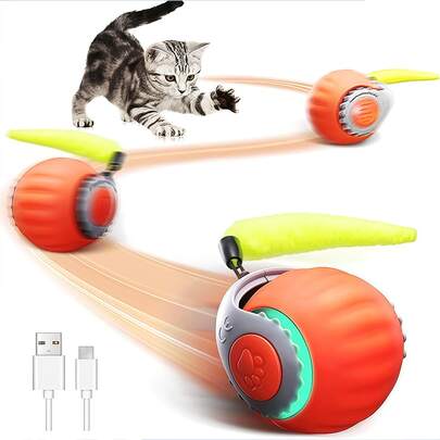 1pc Pet Interactive Gravity Rolling Ball Toy, Automatic Electric Cat Toys, Smart Ball For Kitten To Play And Eliminate Boredom