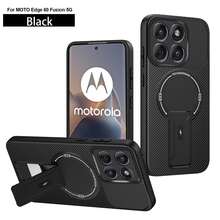 Carbon MOTO EDGE 60 Fusion 5G Phone Case With Ring Holder, Protective Phone Case - Black - View 7