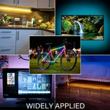 RGB LED Light Strip For Bicycles (2-In-1), 15 LEDs, Suitable For Mountain Bikes And Scooters, Night Riding Warning And Decorative Light, Adjustable Color, 19 Dynamic Modes, 20 Static Lighting Modes, USB Powered, Suitable For Outdoor Bicycle Lighting Accessories, New And Stylish Ambient Decorative Light, Christmas Gift. - RGB LED Light Strip for Bicycles (2-in-1) - View 6