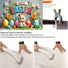 1pc Frohe Ostern Decorative Banner, Wooden Rabbit And Easter Egg Backdrop, Party Photography Banner Sign, Holiday Supplies, Party Wall Decoration, Home Indoor And Outdoor Decoration, Garden And Patio Banner - Multicolor - View 10