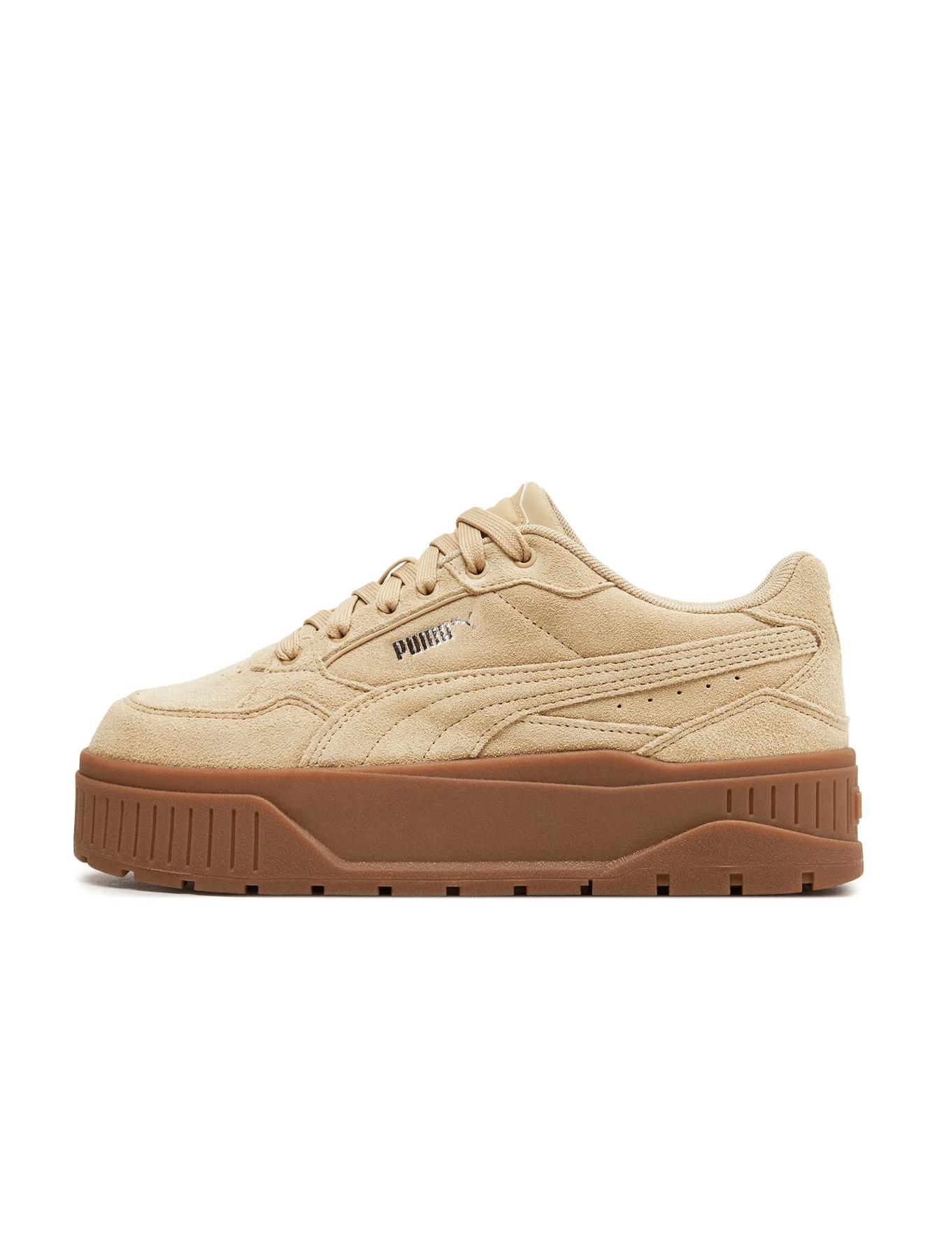 Puma 女士休闲运动鞋，日常穿着，轻便缓震，透气，厚底，撞色设计，带Logo，舒适，适合健身房、下班后休闲穿着，黑色，397462-01 - 杏仁 - 查看 1