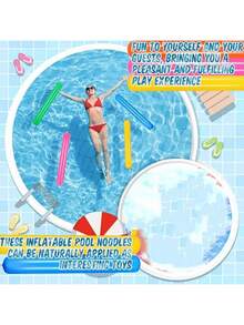 1pc Inflatable Pool Foam Stick, Colorful PVC Floating Accessory, Suitable For Adult Outdoor Water Sports Games, Beach Pool Party Decor, Inflatable Floating Board - Multicolor - View 7