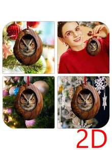 6 Pieces 6 Kinds Of Animal Christmas Ornaments, 2D Cute Christmas Acrylic Pendants, Animals, Raccoon, Owl, Squirrel, Hedgehog, Rabbit, Bird, Beautiful Animal Ornaments, Christmas Party Fireplace Window Decorations, Classic Faith Decorations, Suitable For Christmas And Winter
