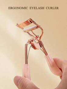 玫瑰金睫毛夹，透明粉色果冻手柄，高品质手动便携式睫毛夹，随时随地打造卷翘睫毛，美妆工具，适合家庭和商业用途，也适合分销，价格实惠的美妆工具，情人节礼物