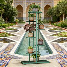 7/6/5/4 Tier Plant Stand - Home Garden Decor & Plant Storage Rack - Creative Pot Organizer Stunning Design, Perfect For Indoor/Outdoor Decor Space-Saving Indoor/Outdoor Plant Stand - 七層青色 - 查看 8