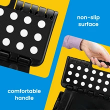 ID IDAODAN Folding Step Stool - 13 Inch Height Premium Heavy Duty Foldable Stool For Adults, Kitchen Garden Bathroom Stepping Stool (1 Pack) Black - 黑色 - 查看 5