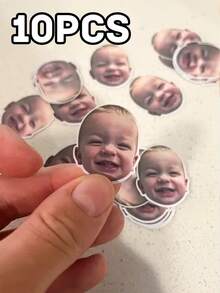 Anpassade fotoklistermärken, ansiktsklistermärken, personliga klistermärken, hennes klistermärken, personliga klistermärken, anpassade logotypklistermärken, laptopklistermärken, vattenkoppklistermärken, bilklistermärken, anpassade klistermärken. För födelsedagar, fotoklistermärken för ungdomars födelsedagsfest, för alla hjärtans dag, för mors dag, skapa ditt eget anpassade klistermärke, för ungdomars dag, hösthemsfräschning, juldekoration, hemharmoni, kontorsdekor - Multifärgad - Visa 9