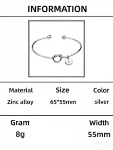 1条简约欧美风金属字母吊坠手链，适合女士日常佩戴。可能存在轻微色差，请以实物为准。材质为锌合金。请按照图片所示的保养说明进行维护，并避免接触水。 - 手鐲 - 查看 63