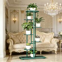 7/6/5/4 Tier Plant Stand - Home Garden Decor & Plant Storage Rack - Creative Pot Organizer Stunning Design, Perfect For Indoor/Outdoor Decor Space-Saving Indoor/Outdoor Plant Stand - 七層青色 - 查看 3