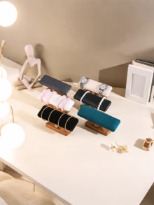 Support de bracelet de montre couleur noyer, support décoratif pour perles, organisateur de rangement de bijoux, support de bureau - Multicolore - Voir 1