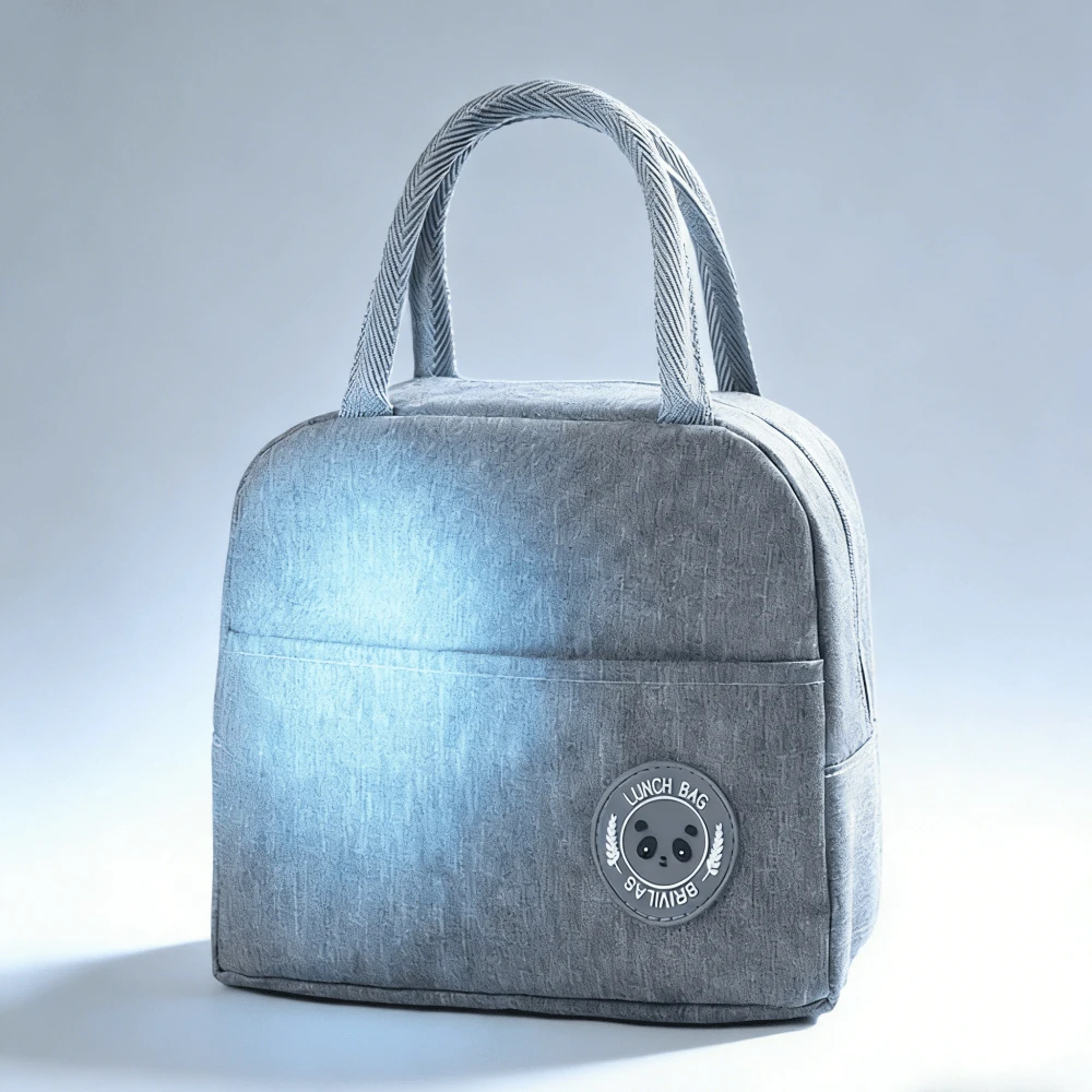 1-Piece Leak-Proof Insulated Lunch Bag - Fashion Tote Design With 5-Layer Thermal Lining Maintains Temperature For 5 Hours (Hot/Cold). Water-Resistant Exterior With Reinforced Seams And Easy-Clean Interior For Daily Office, School Or Outdoor Use. Adjustable Shoulder Strap And Multiple Pockets Provide Functional Style For Meal Transport - 灰色 - 查看 1