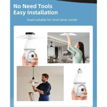 BOSSNEY 1080p WiFi Bulb Security Camera, 1080p HD WiFi Camera, 2MP Resolution, Color Night Vision, 360° Rotation, Automatic Face Tracking, Two-Way Audio, Smart Home Compatible.ICSee - White - View 11