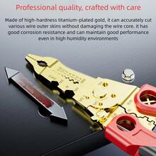 Professional Wire Stripping Pliers, Multi-Functional Industrial Electrician Pliers, Steel Material, Cable Stripper, Wire Cutter, Crimping Pliers, Clamp, Twist Tie Tool, Nail Puller For Electricians, Multi-Function Wire Stripper - Industrial Grade Multi-Functional Electrical Cable Stripper Knife, Wire Pliers, Wire Stripper - Steel - Suitable For Electricians And Technicians - Ideal For Wiring And Repair