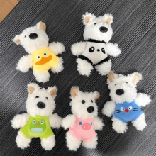 West Highland White Terrier Plush Keychain, Cute Cartoon Puppy Keychain. - Putih - View 5