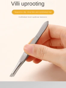 Stainless Steel Precision Eyebrow Tweezers Set, Small Clamps, Tweezers, Leather Case, Eyebrow Clip Pliers, False Eyelash Tools - Multicolor - View 6