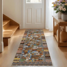 1pc Bohemian Style Luxury Velvet Runner Rug, New Year & Ramadan Collection, Suitable For Living Room, Dining Room, Study, Bedroom, Hallway, Laundry Room, Bedroom, Living Room, Study, Gaming Room, Corridor, Personalized Home Decor, Fashion Home, This Year's New Style, All Season, Upgraded Fabric, Skin-Friendly, Machine Washable, Easy To Clean, Multiple Sizes Available, Versatile