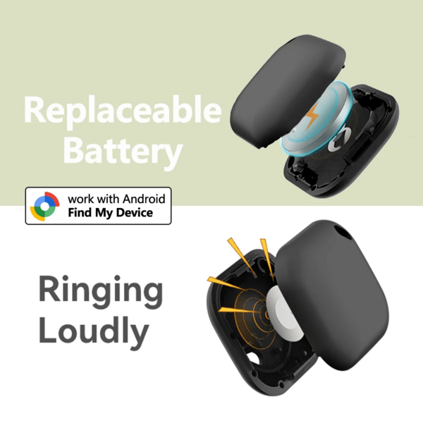 1pc/2pcs Airtag Locator (Android Only), Smart Bluetooth GPS Tracker, Pet Anti-Lost Alarm, Remote Precise Tracking, Proximity Sound Alarm, Car Locator Finder - GPS Global Positioning Finder, Important Person & Item Anti-Lost Alarm, Car, Bag, Key, Wallet, Pet Locator Finder, Uses CR2032 Coin Battery (Replaceable)