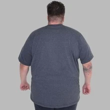 Plus Size Christian T-Shirt "Until He Comes" Premium 100% Cotton Knit Shirt - 深灰色 - 查看 2