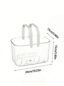 1pc Transparent Shower Caddy, Bathroom Toiletry Storage Basket - Transparent - View 2