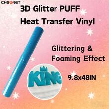 Pegatinas de vinilo con brillo 3D blanco CHEONET - Multicolor, adecuadas para camisetas DIY, bolsas, decoraciones navideñas, suministros para bodas DIY, vinilo de transferencia térmica para todas las máquinas de corte, fácil de cortar - Multicolor - Ver 77