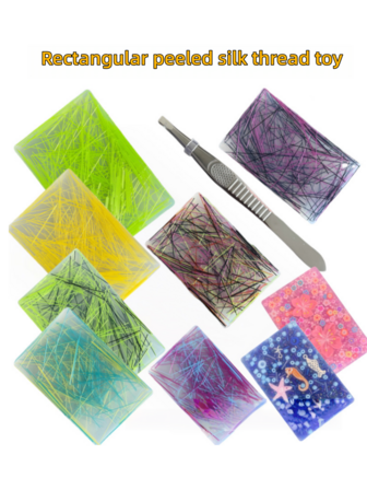 Nuevo juguete rectangular pelable, juguete de cuerdas, juguete de alivio del estrés de silicona, juguete de alivio del estrés sensorial con pinzas, juguete de alivio del estrés de silicona, juego de alivio del estrés, pasatiempo, adolescentes, juguete creativo