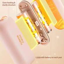 AOYI 2pcs 1200mAh USB Rechargeable Magnetic Detachable Hand Warmer, 3 Heat Settings, Pocket Size, Ideal Warming Gift For Women, Men, Kids, Suitable For Christmas, Thanksgiving, Halloween, Daily Use, Travel, Outdoor, Work