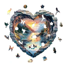 1件路易斯湖木制拼图，不对称动物造型木制拼图玩具，独特派对游戏礼物，装饰艺术拼图，桌面魔法拼图，创意儿童益智拼图，节日礼物，成人木制拼图，圣诞礼物，新年礼物，生日礼物（2D拼图） - 彩色 - 查看 5