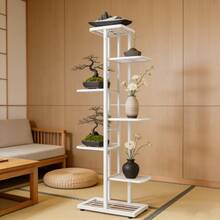 1-Piece 7/6/5/4-Tier Metal Plant Stand - Versatile Indoor/Outdoor Display Rack For Flower Pots, Modern Home Decor, And Gardening Storage. Perfectly Fits Balconies, Corners, Bathrooms, And Living Room Decor. Available In Multiple Colors. Ideal For Home Decor With Artificial Plants, Plant Stands, And Flower Baskets-An Essential Home Storage Solution. Latest Upgraded Flower Stand/Storage Rack/Display Shelving Unit. Versatile Frame Seamlessly Integrates Into Living Rooms, Entryways, Offices, Or Outdoor Patios And Gardens. - 白色/7層 - 查看 3