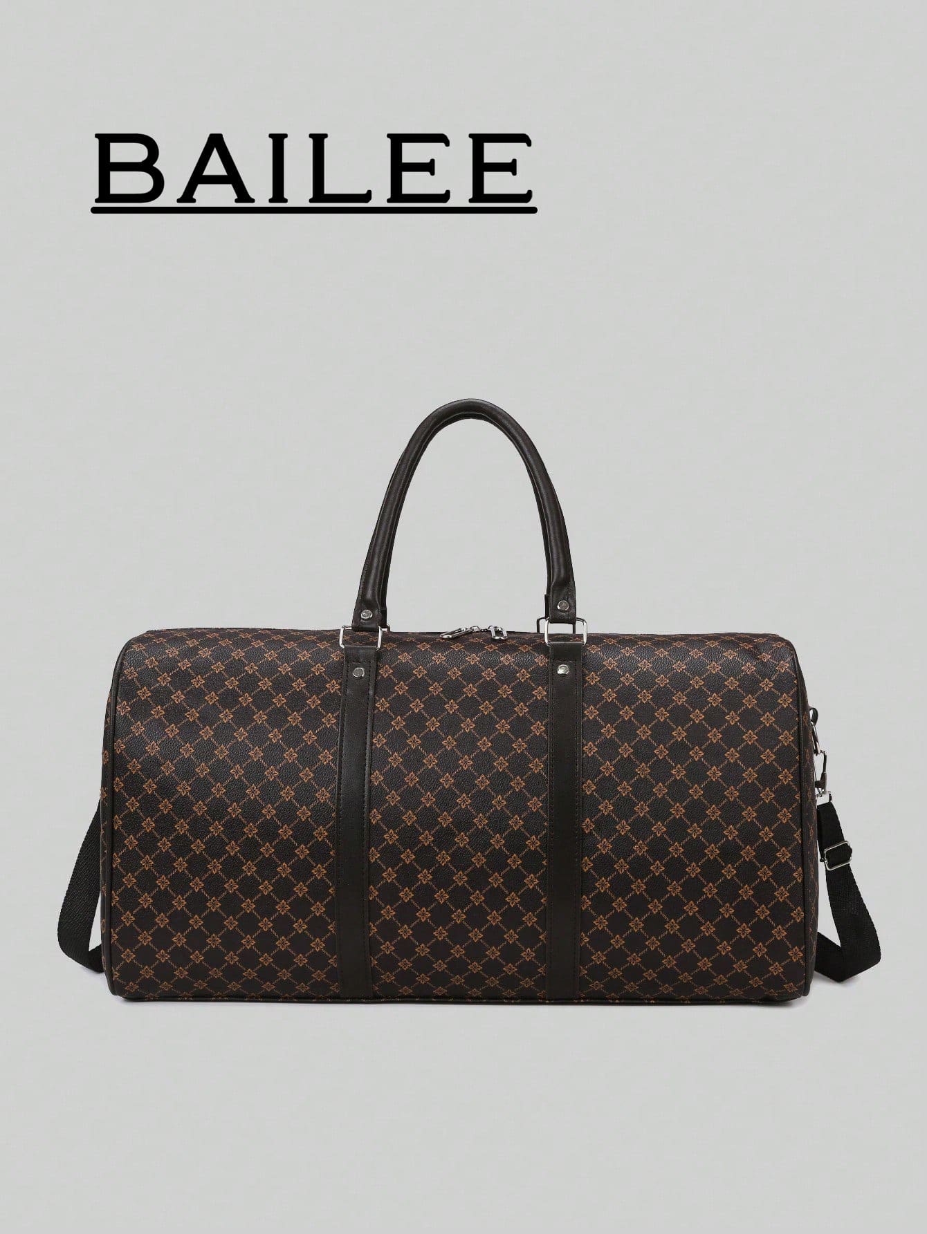 1 件休闲商务大容量全尺寸印花 PU 皮革拉链式双手柄带可调节肩带时尚旅行包适合男女度假、商务和返校返校书包旅行必需品旅行整理器适合海滩夏季度假手提箱过夜包健身包行李袋周末包行李袋行李携带包大学包行李袋周末包医院包冬季