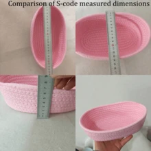 椭圆形储物篮，编织简约风格蓝色素色篮子，适用于客厅书桌、零食、水果、玩具储物、走廊、浴室，以及返校