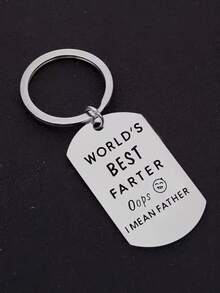 Men's World's Best Farter Father's Day Metal Keychain Gift For Dad Backpack Pendant Bag Charm Purse Charm Keyring - Silver - View 4