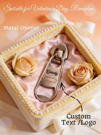 Personalized Metal Magnetic Zipper Beer Opener Keychain - Engraved Bottle Opener, Zipper Shaped Stainless DIY Bottle Opener Keychain For Beer, Wine, And Juice, Perfect For Bars, Pubs, Clubs, Restaurants, And Home Use, Summer Drinkware Accessory And Kitchen Item, Boyfriend Gift, Groomsmen Gift, Birthday Gift, Logo Opener For Him, Gender Reveal Favors