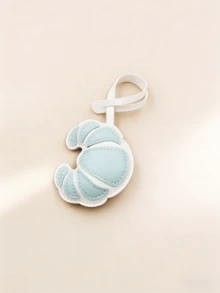 1pc Bag Charm, Fashion Brown Croissant-Shaped Leather Purse Charm,  Practical Portable Decoration Keychain Pendant - Suitable For Daily Backpack Decoration, Car Accesssories, Christmas Holiday Dressing, Perfect Gift For Friends/Best Friends, Valentine's Day, Gifts For Boyfriend - 淺藍白色 - 查看 2