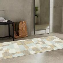 1pc Geometric Color Block Patchwork Rug, Moroccan Carpet, Suitable For Bathroom, Kitchen, Entryway, Hallway, Bedside, Living Room, Bedroom, All Season Machine Washable Decorative Floor Mat - Multicolor - View 6
