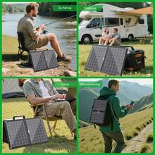30W Double-Fold Solar Panel, Ultra-Thin And Portable Design, Outdoor Camping Emergency Power Supply, Suitable For Mobile Phone Power Banks And Drones. Camping Solar Panel, Lightweight Charger, Solar Charger, Double-Fold Panel, Suitable For Campers. - Black - View 2