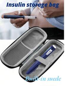 Insulated Portable Insulin Cooler Bag -Friendly Cold Ice Pack Physical Cooler Box Lightweight Simple Zipper Carry Bag Diabetes Travel Case, Portable Medication Cooler Bag For Insulin Pens And Blood Glucose Monitor Supplies(Only Box) Emergency Bag Camping Medical First Aid Kit Medical Bag First Aid Emergency Kit Bag Medicine Bag - one-size - View 2