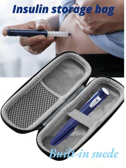 Insulated Portable Insulin Cooler Bag -Friendly Cold Ice Pack Physical Cooler Box Lightweight Simple Zipper Carry Bag Diabetes Travel Case, Portable Medication Cooler Bag For Insulin Pens And Blood Glucose Monitor Supplies(Only Box) Emergency Bag Camping Medical First Aid Kit Medical Bag First Aid Emergency Kit Bag Medicine Bag