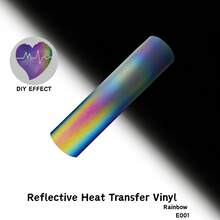 Rainbow Reflective Heat Transfer Vinyl Roll, Suitable For DIY T-Shirts - Stretchable, Waterproof, Machine Washable, Easy To Cut, Iron-On To Fabrics - V - View 7