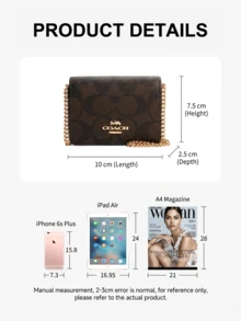 COACH Mini Wallet On A Chain In Signature Canvas CZ278 IMXAQ - Black - View 4