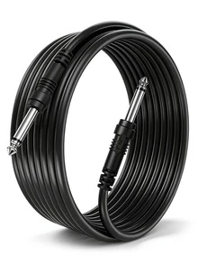 Cable de guitarra eléctrica de 1/4 pulgada, 10 pies, cable recto negro para amplificador de guitarra, cable de instrumento, adecuado para guitarra eléctrica, mandolina, amplificador de bajo, teclado, mezclador, ecualizador, altavoz (3 metros) - Negro - Ver 2