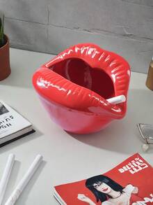 1pc Cute Cartoon Lip Resin Ashtray, Creative Personalized Household Living Room Fashionable Multi-Functional Ashtray Decoration, Room Decor, Home Decor, Valentine's Day Gifts, Back-To-School Gifts, Eid Decor, Eid Gift - Multicolor - View 10