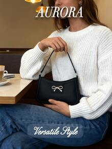 Elegant Bow - Decorated Underarm Shoulder Bag For Women, Chic & Versatile Style With Delicate Design, Cute And Practical Shoulder Bag Featuring Smooth Texture, Suitable For Daily Outings, Work Commutes And Casual Gatherings, Ideal As Valentine's Day, Thanksgiving, Halloween & Christmas Gift For Friends And Loved Ones - Nhiều màu - Xem 8