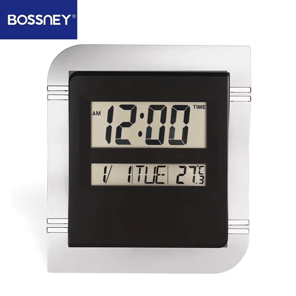 Reloj digital, reloj multifuncional, reloj digital de pared, reloj digital de mesa. Ideal para decorar la sala de estar, con funciones de temperatura/horario de verano/atenuación automática/humedad/alarma: formato de 12/24 horas, funcionamiento silencioso, apto para todos los usuarios, funciona con pilas. Perfecto como regalo de cumpleaños, regalo de graduación, decoración de pared para el dormitorio, decoración para la residencia de estudiantes, regalo de vuelta al cole, decoración para la escuela, regalo sorpresa, decoración para el hogar, accesorio de estudio y mucho más. - Negro - Ver 1