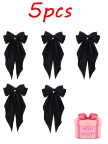 1/5/10/20 件套大蝴蝶结发夹，女士发饰，黑色，可爱优雅，时尚发夹，适合日常活动和派对。1 件红色秋冬主题发饰，适合日常活动、派对，也可作为圣诞礼物。1 件可爱优雅的女士发饰。情人节发饰。 - 黑色 - 查看 12