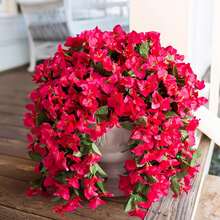 2pcs Artificial Bougainvillea Flowers, Suitable For Outdoor Summer Decor, Fake Hanging Wisteria Floral Bouquet, Can Be Used For Wall, Home, Room, Wedding, Indoor Decoration - Wedding Scene (Rose Red) - Hot Pink - View 2